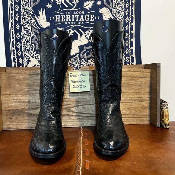 Lucchese Black Full Quill Ostrich Cowboy Boots in Men\'s 7EE/7.5D main image 14